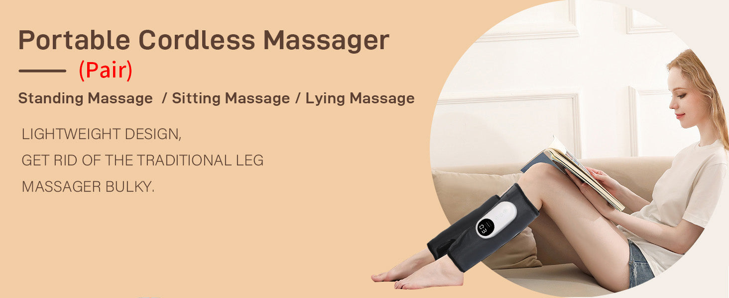 Calf Massager for Circulation and Pain Relief, Calf Air Compression Massager with Heat, 3 Intensities, 3 Modes (Pair)
