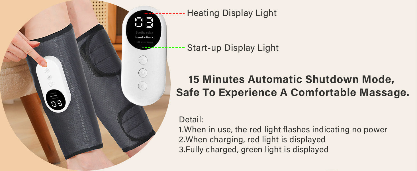 Calf Massager for Circulation and Pain Relief, Calf Air Compression Massager with Heat, 3 Intensities, 3 Modes (Pair)