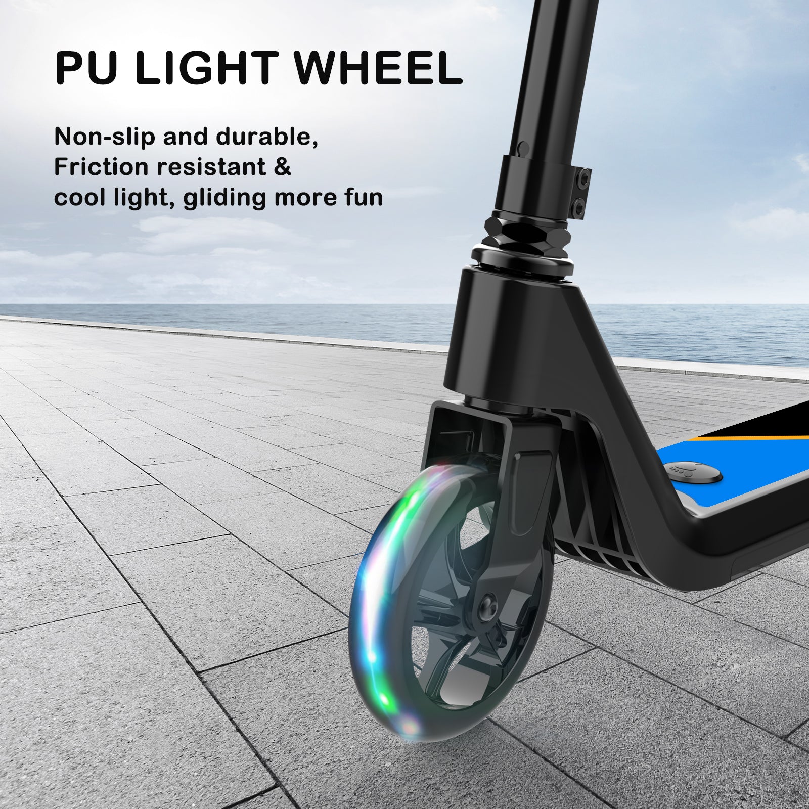 Electric Scooter for Kids Age 6-10, Kick-Start Boost Scooter with Adjustable Speed and Height, Flash Wheel & Deck Lights