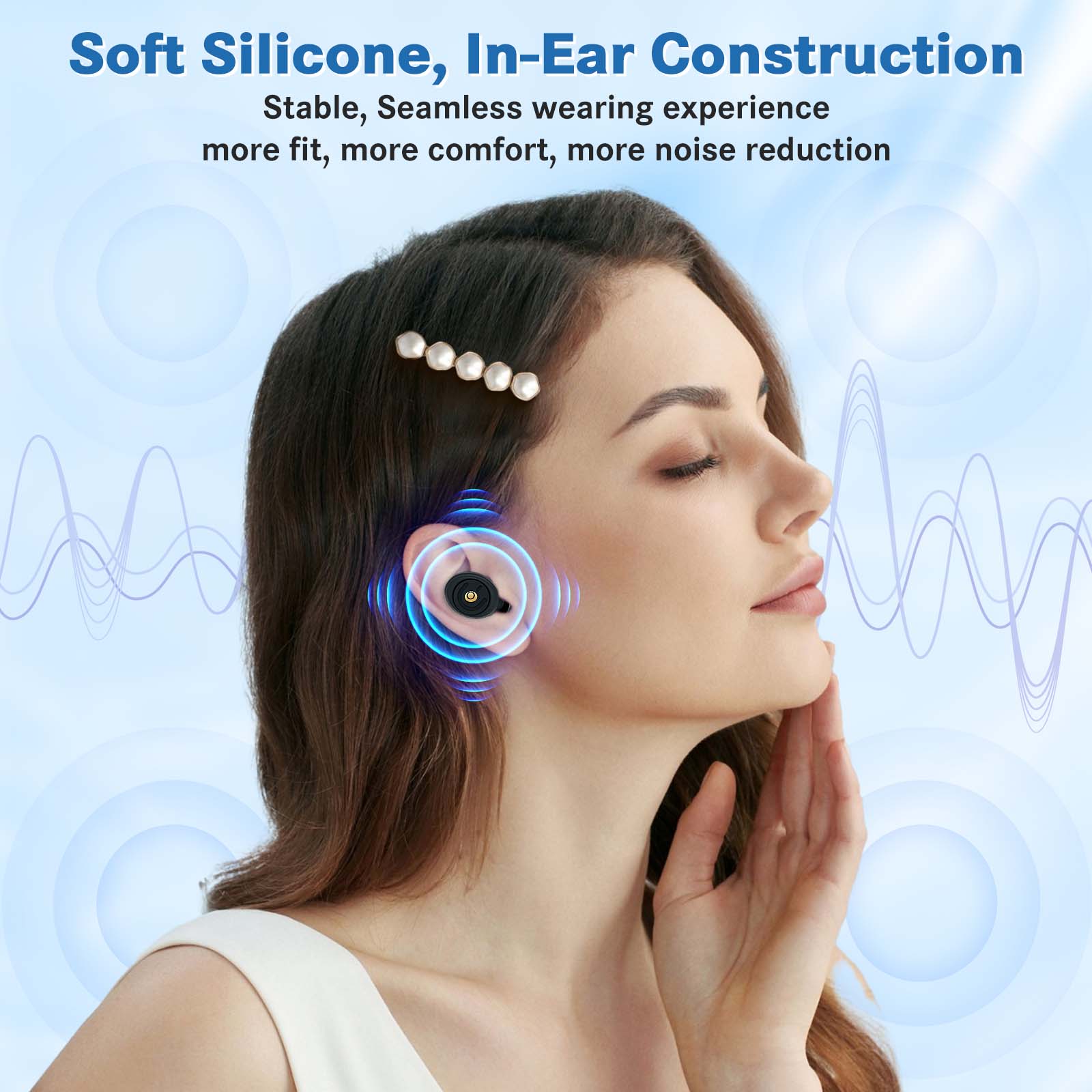 Ear Plugs, 3 Sizes Ear Plugs for Noise Reduction, Ear Protection, Reusable Silicone Ear Plugs, 25-45 db Noise Reduction, Earplugs for Sleeping, Working, Concertsing, Black