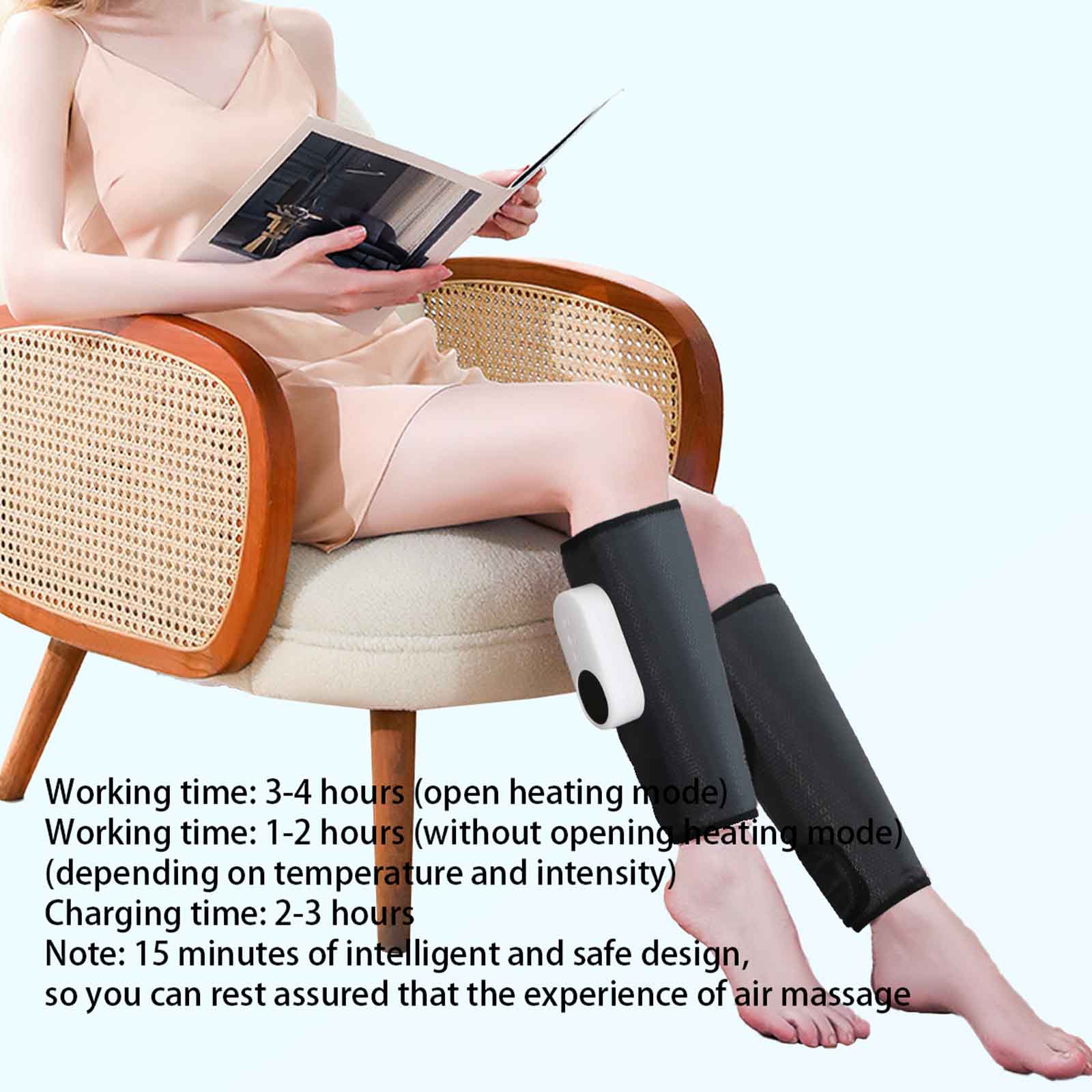 Calf Air Compression Massager with Heat, Relieve Fatigue (Calf Within 22.5 inches)