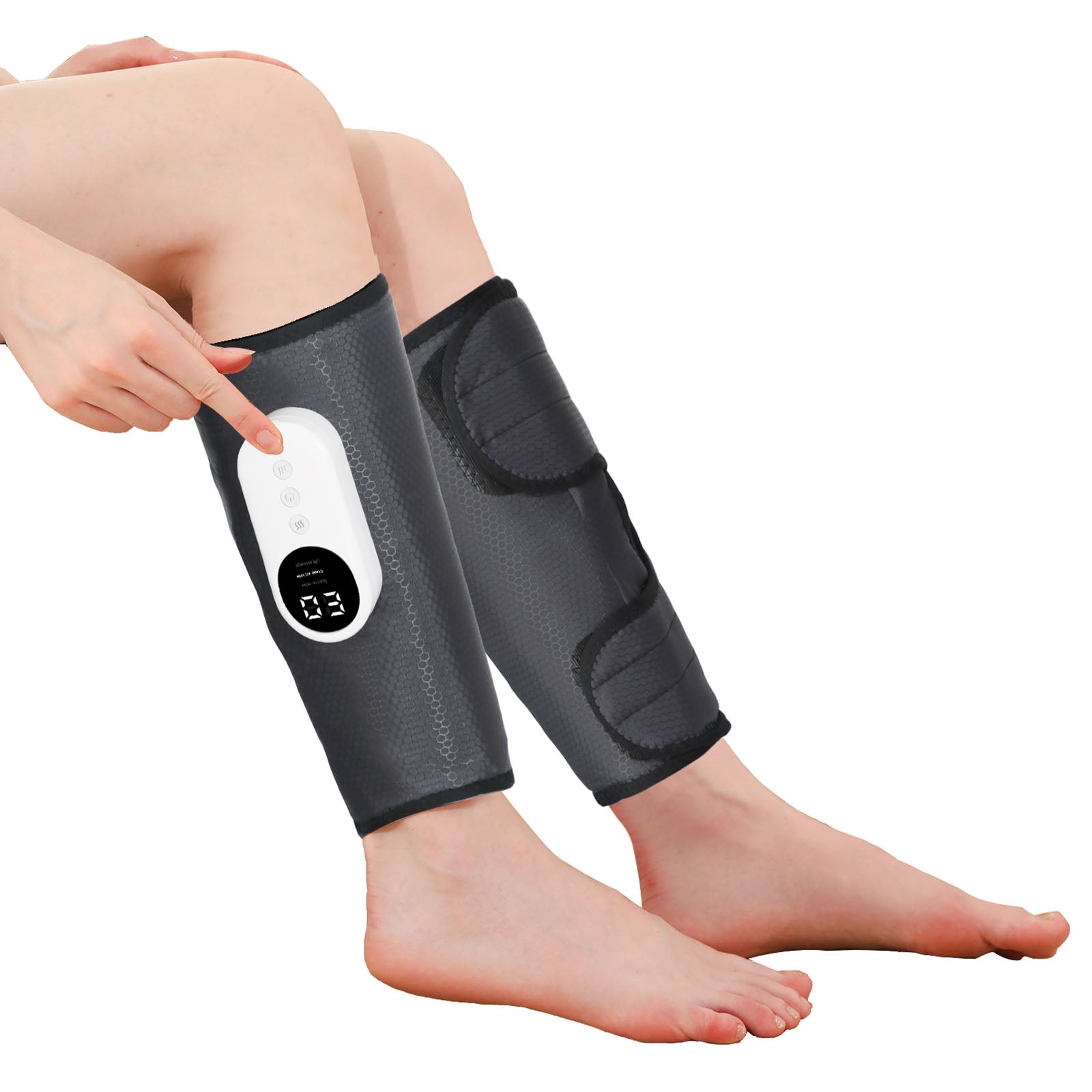 Calf Massager for Circulation and Pain Relief, Calf Air Compression Massager with Heat, 3 Intensities, 3 Modes (Pair)