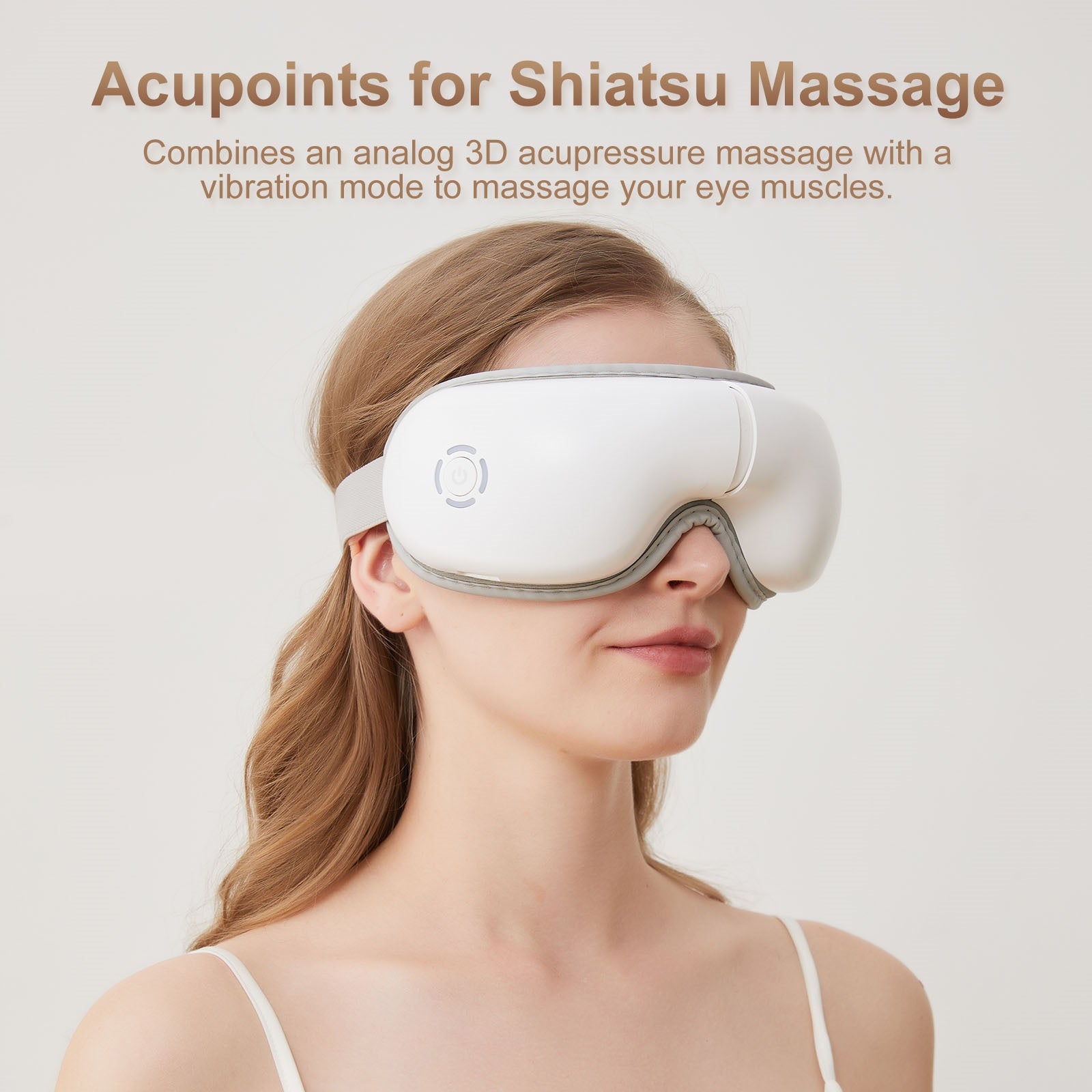 Eye Massager with Heat, Heated Eye Mask with Bluetooth Music, Eye Care Gift with 5 Massage Modes and 180° Folding Design, Gifts for Mom and Dad