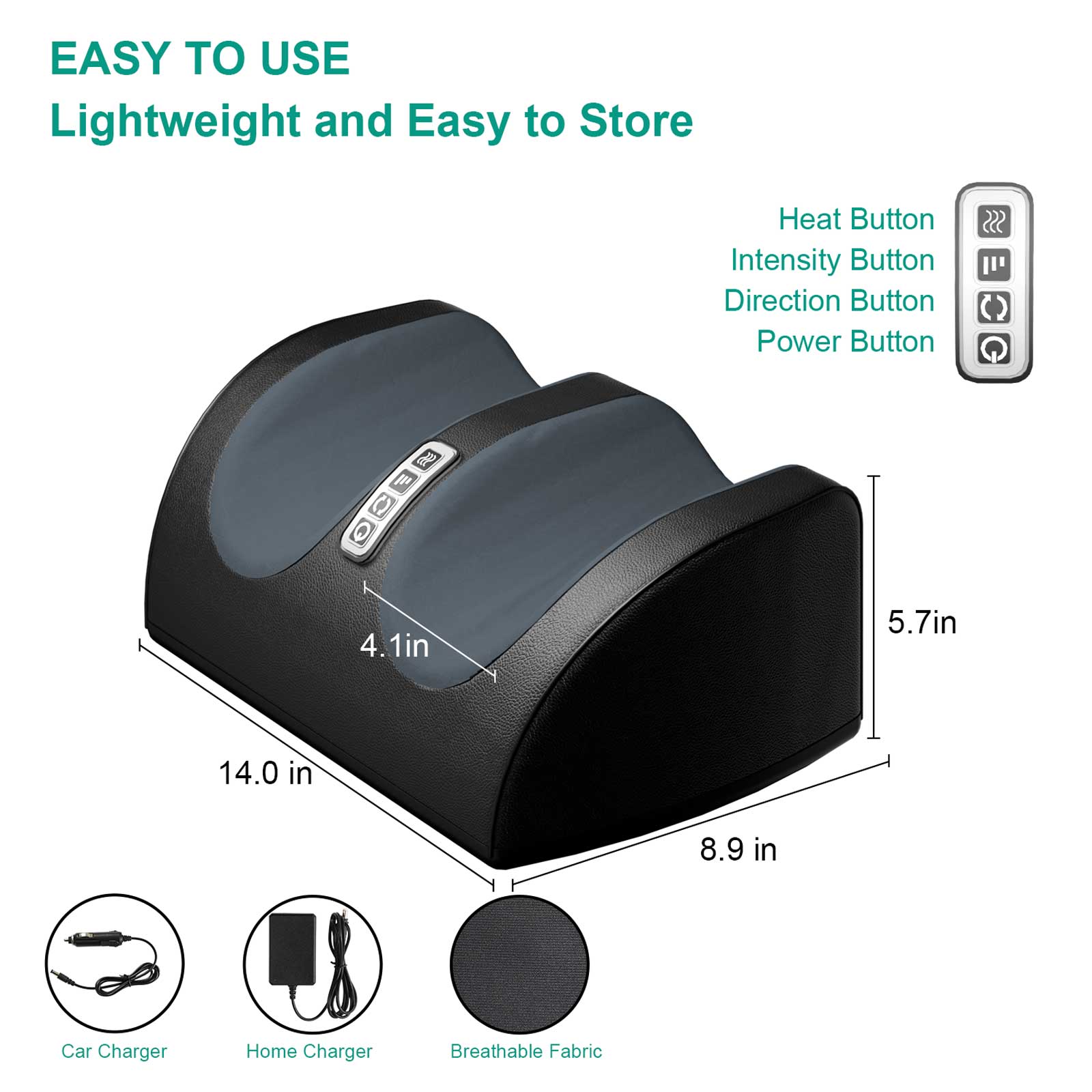 Shiatsu Foot Massager Machine with Heat, Foot Massage and Calf Massage, Gifts for Mom & Dad