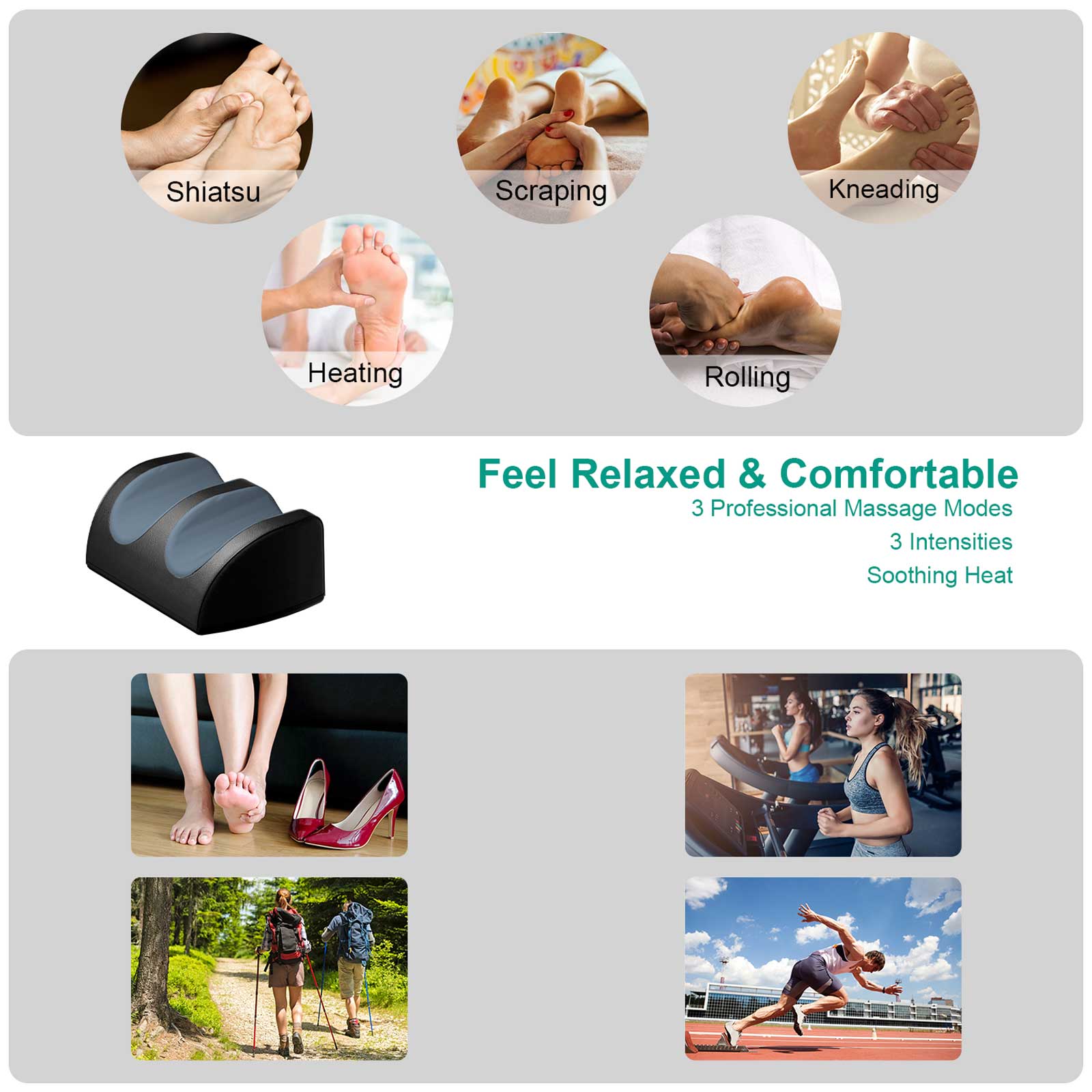 Shiatsu Foot Massager Machine with Heat, Foot Massage and Calf Massage, Gifts for Mom & Dad