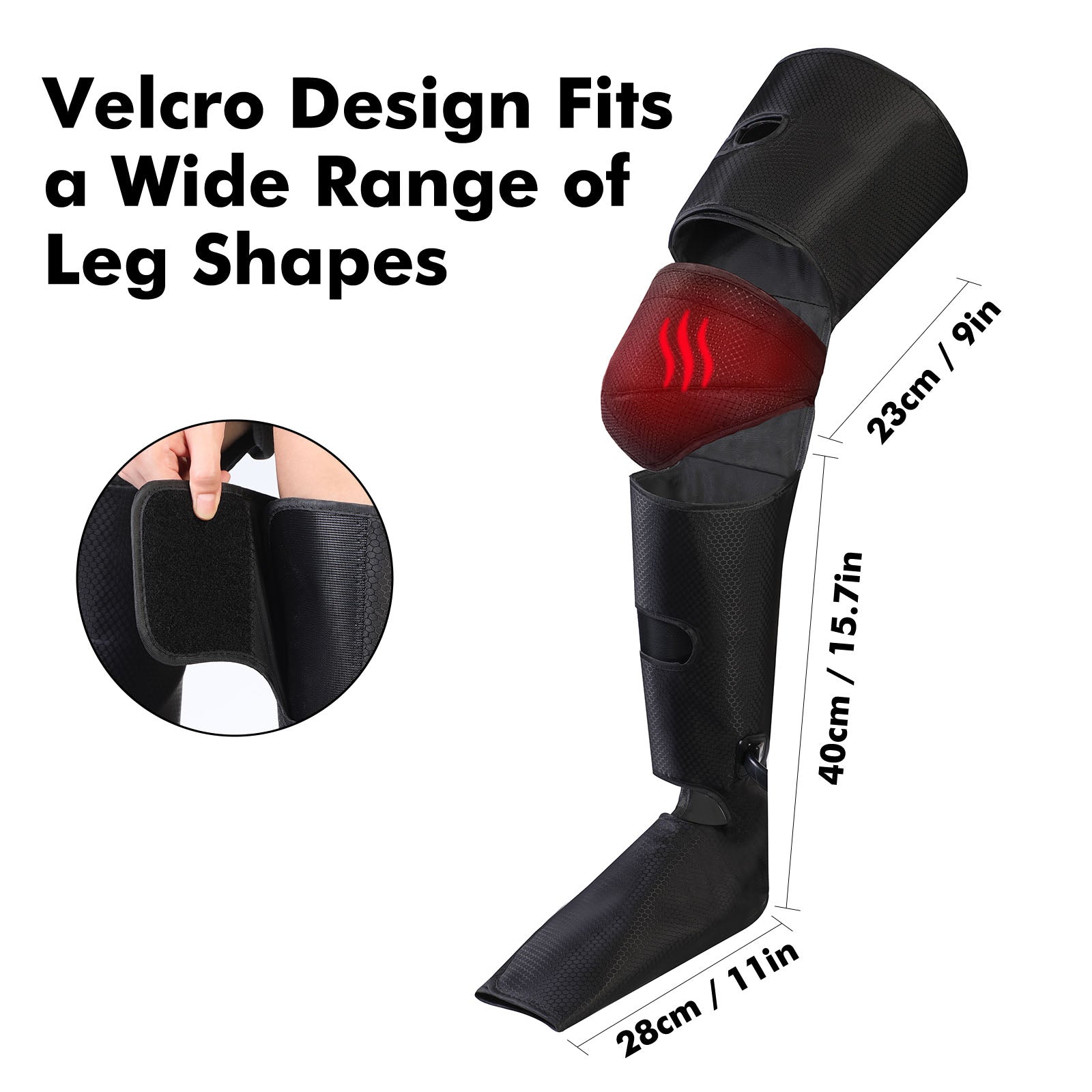 Leg Massager for Knee Heat, Thigh Massager and Calf Massager, Handheld Controller 3 Intensities 3 Modes (with 4 Extensions)